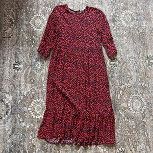 Zara Leopard Print Midi Dress • size medium